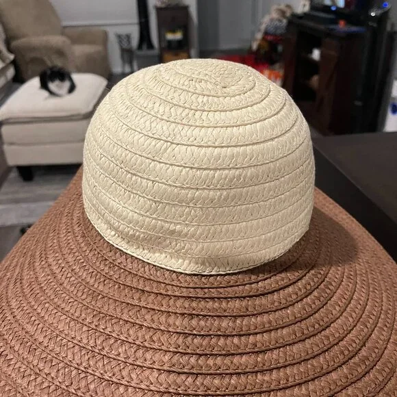Ralph Lauren Woven Sun Hat With Leather/Floppy Beach Hat - Picture 3 of 7